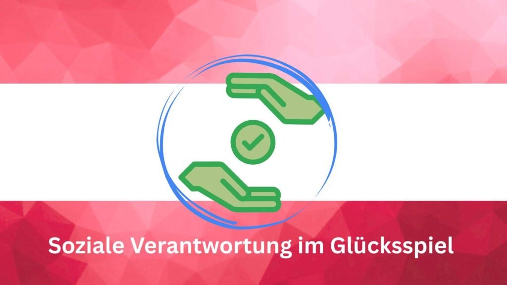 Österreichische Flagge und Symbol, das soziale Verantwortung im Glücksspiel darstellt